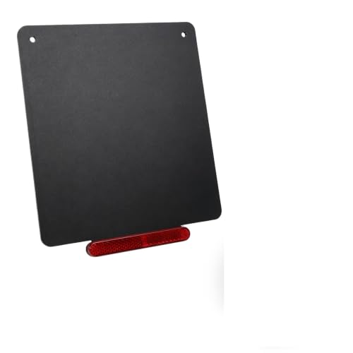 Soporte de Matrícula para Moto, Reflector Trasero Rojo, Portamatrícula de Aluminio 180 x 200 mm, Catadióptrico para Montaje Posterior, Moto, Scooter, ATV y Patinete