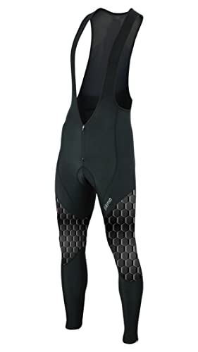 Sikma Sports Pantalones de ciclismo para hombre con babero térmico y frío para invierno 3D acolchado para bicicleta, negro/gris, XL