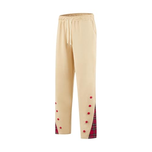 Tobysper Pantalones para hombre con apertura lateral, pantalones de chándal de algodón, pantalones de deporte, pantalones de entrenamiento, tallas grandes, de algodón, pantalones de ocio, pantalones