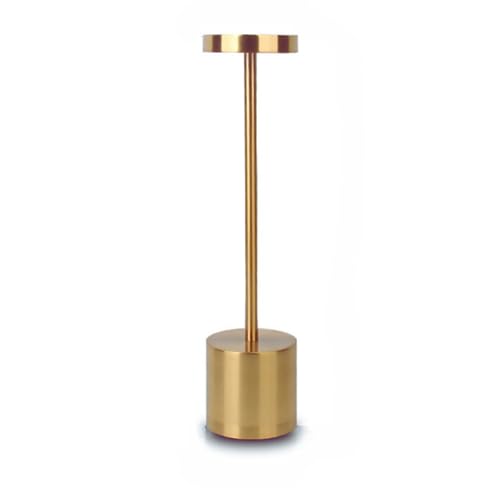 Générique Lampe de table sans fil à commande tactile Or, rechargeable, étanche,Lampe de bureau, lumières décoratives LED pour restaurant, bar,bureau,etc