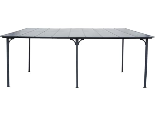 Habitat et Jardin Pérgola adosada Marvin - 5,5 x 3 m - 545 x 298 x 243 cm - Gris Oscuro