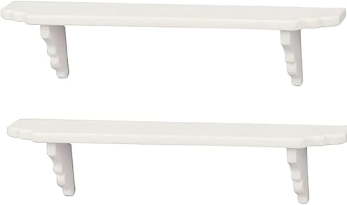 Lot de 2 étagères murales blanches pour maison de poupée, étagère murale de rangement pour scène de cuisine, accessoires de décoration de maison de...