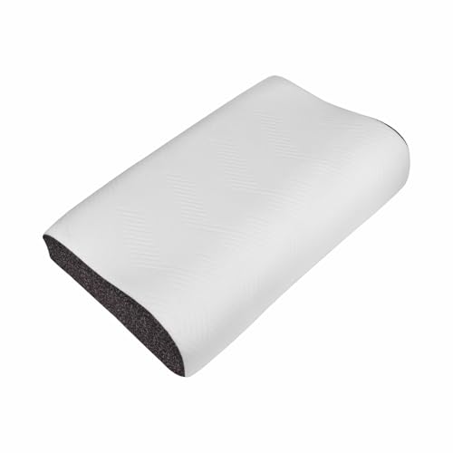 Image of KITCHIVO Memory Foam Pillow, Contour Cervical Orthopedic Memory Foam Pillows Supports Neck Pain and Shoulder Pain for Sleepin Cervical Pillow Neck Support Pillow for Side Back (White & MARUN)