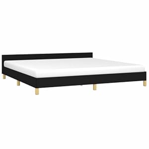 vidaXL Bettgestell mit Kopfteil Schwarz 200x200cm