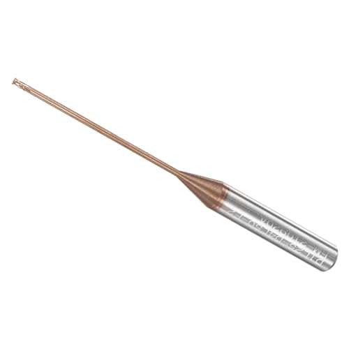 Image of Square Nose End Mill, 1mm x 25mm Cutting, Long Reach Titanium (Nano-Scale) Coated Carbide 2 Flutes CNC Router Bits - (Applications: for Stainless Steel Cast Iron Metal)