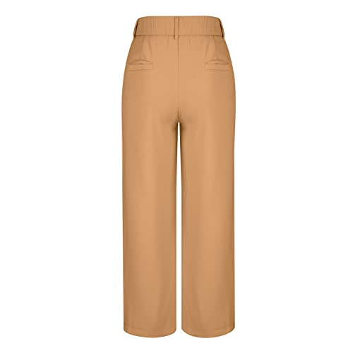SMIDOW Womens High Waisted Dress Pants Business Work Office Wide Leg Palazzo Pant Regular Fit Trousers4