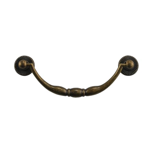 ZAANHA 3.6 Inch Hole Centers Drawer Pulls Handles Antique Bronze Kitchen Cabinet Drop Bail Pulls Handles