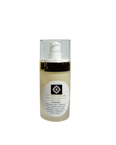 Onyx Skin Care Line Organic Anti-Aging Facial Moisturizer for Women with Collagen, Hyaluronic Acid and Chamomile Extract, 1.69 Fl. oz.