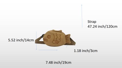 Cute Taiyaki Canvas Crossbody Shoulder Bag for Women2
