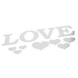 Generic Adesivi Murali a Specchio Decalcomanie Decorative a Forma di Cuore per Soggiorno Camera da Letto di Casa Fai da Te 11 Pezzi PVC 5,1x5,1 Pollici (SILVER)