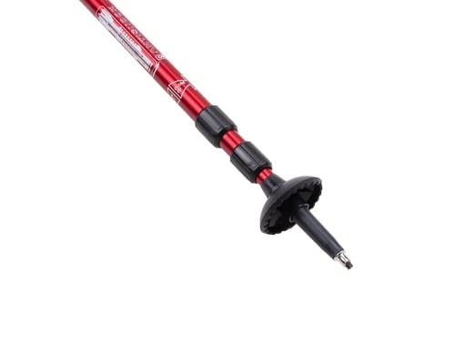 Schneeschuh-Set incl. Teleskop-Stöcke, Gamaschen und Tragetasche, Farbe: schwarz-rot, Aluminium Rahmen, Ratschenbindung Schuhgröße 25"(63x22cm / 68-90kg)