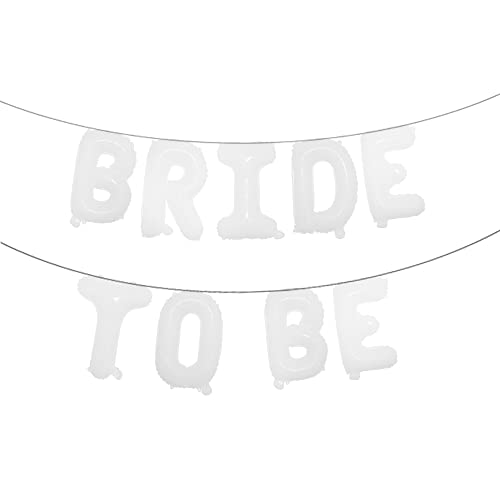 Bride To Be Banner Letters Balloons Pack Engagement Party Decorations 16 Inches Of Foil Mylar Supplies Kit For Bachelorette Celebration Or Bridal Shower (Bride To Be White) #TOP13