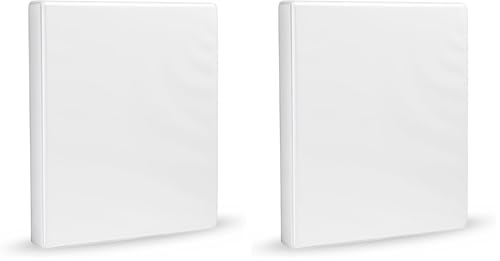 Image of Amazon Basics 3-Ring Binder, 1-Inch, Customizable, with Pockets for Organization, White, 2-Pack