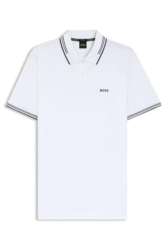 Polo homme BOSS Paul Curved slim fit en coton stretch avec col boutonné moderne