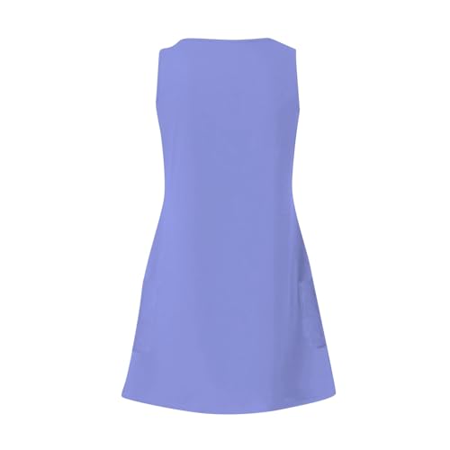 Image of Summer Dresses for Women 2026 Casual V Neck Sleeveless Sundresses Boho Beach Tank Dresses with Pockets