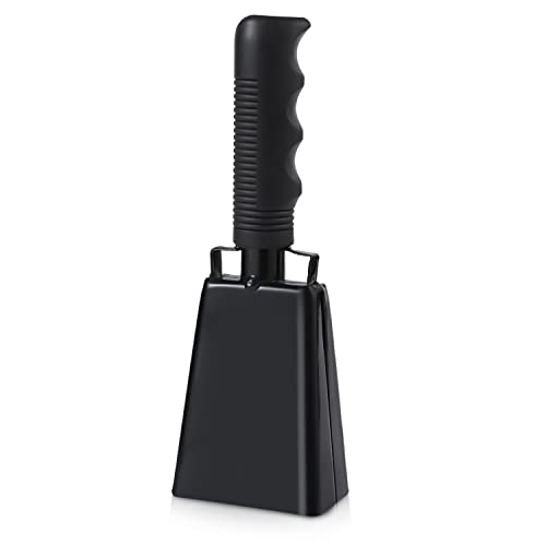 TOYMIS Cowbell Noise Maker, Large Solid School Bells Hand Call Bell (Black) - Musical Instruments - Hand Percussion - Instrument