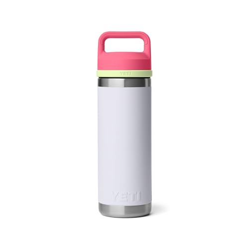 Image of YETI Rambler 18 oz Bottle, Leakproof, Vacuum Insulated, Stainless Steel with Chug Cap, Mist /Pink /Grasshopper