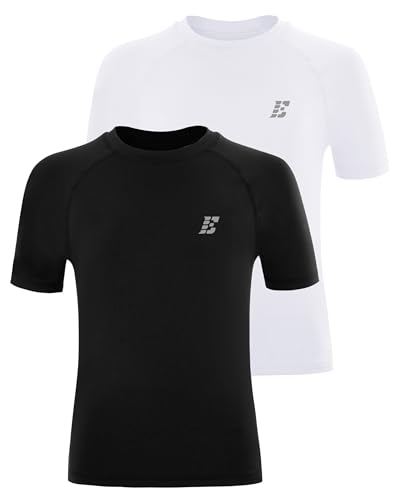Boys' Compression Shirt, Youth Kids Short Sleeve Basketball