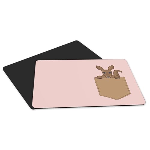 Sets de table rose en caoutchouc grand format lavable à dessin kangourou d'Australie