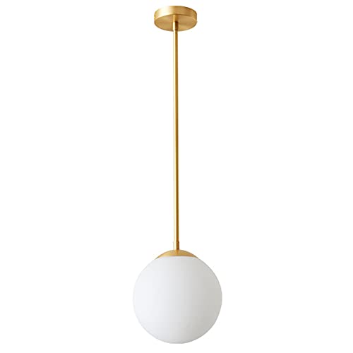 Lámpara de latón colgante con bola de vidrio difusora de luz suave para barra de bar