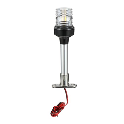 MOBUTOFU Luz de Navegación Marina LED 2 Millas Náuticas para Yate Iluminación Panorámica 360° Resistente al Agua y Montaje Fijo para Uso en Cubierta y Fondeo
