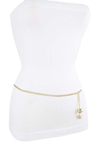 TFJ Women Fashion Very Skinny Belt Hip High Waist Gold Metal Chain Band Coin Charm XL XXL3