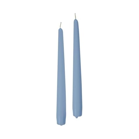 Pack of 10 Dusty Blue Taper Candles Cover