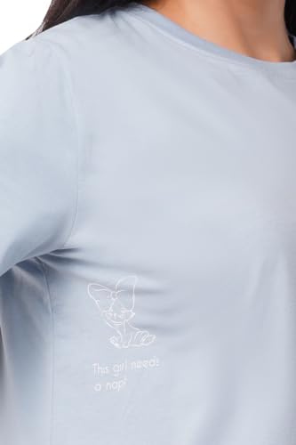 Image of ASTRAPE & BRONTE Oversized Printed Ladies T-Shirt - Virgin Cotton, Puff Print, Casual Wear - Comfortable, Trendy Graphic T Shirt