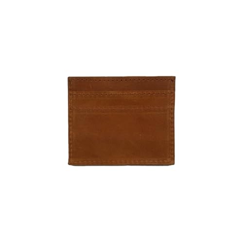 ABLE Clothing Alem Leather Card Holder Wallet - Slim Pocket-Sized Card Wallet with 4 Slots & Cash Pocket, Handcrafted in Ethiopia, Whiskey, Minimalist