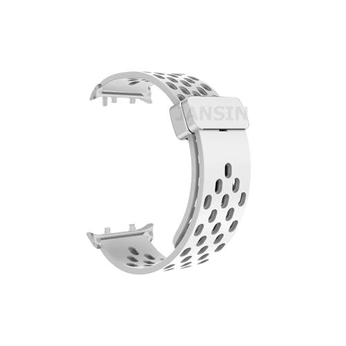 [MEVMEVGNLN] Fit For Huawei Watch D2�p�}�O�l�b�g���X�g���b�v Correa�����p�u���X���b�g�AFit For Health D2�p(Silver-White)