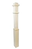 960 - Wood Box Newel - Plain Style with Pedestal - 48 inch - Elegant Sleeve Design - Staircase Post - Paint-Grade (Poplar)