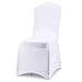 ISWEES Set of 10 PCS White Color Polyester Spandex Chair Covers,Modern Thickening Stretchy Slipcover for Wedding Banquet Anniversary Party Home Decoration, Flat Front (White- Set of 10)