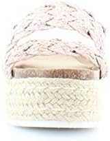 Madden Girl Women's Prettyy Espadrille Wedge Sandal, Blush Raffia, 8.5 | Image 1