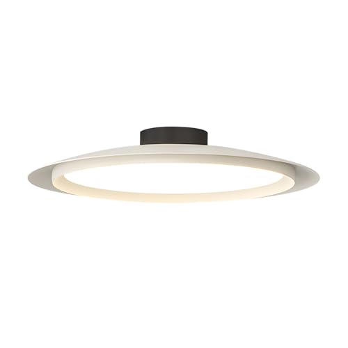 Image of BOKT Modern Round LED Close to Ceiling Light 15.7 inch White Semi Flush Mount Ceiling Light Hallway Closet Light Fixtures Dimmable Circle Ceiling Lamp for Kitchen Living Room