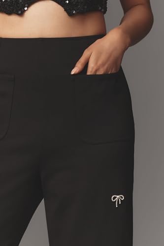 Ladyful Wide Leg Pant for Women Bow Rhinestone Casual High Waisted Business Work Dressy Cropped Pant Trouser4