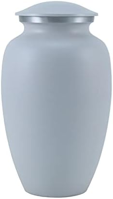 Classic Alloy Cremation Urn for Ashes - Large - Holds Up to 200 Cubic Inches of Ashes - Greyish White Memorial Urn for Loved Ones