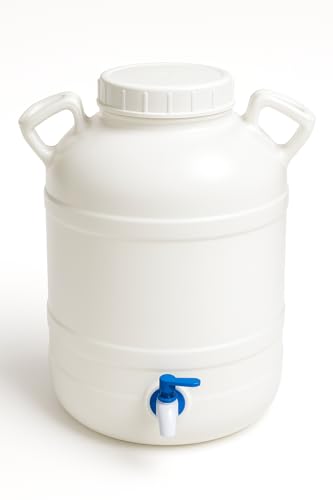 Image of Water Dispenser 26 Litre, Plastic Container with Tap, Lid and Handles for Home, Kitchen, Office (30L-White)