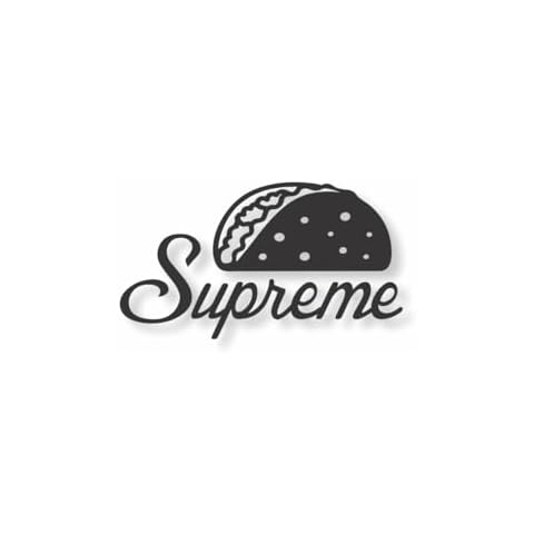 Byzee Taco Supreme Decal | Die Cut Vinyl Window Sticker for Tacoma Truck | White 4.5" Inch Waterproof Graphic for Vehicle Exterior or Interior | Funny Sport/TRD Gift Accesories (Matte Black) Cover