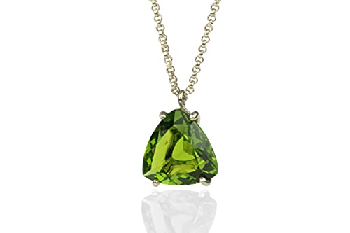 Collier de Péridots en Argent Sterling : Bijou Artisanal Haut de Gamme