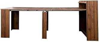 kevinplus 98.4'' Extendable Wood Dining Table with Storage for 6-10, Modern Rectangle Multifunctional Dining Kitchen Table Console Table for Living Room Home Office, Easy Assembly, Walnut