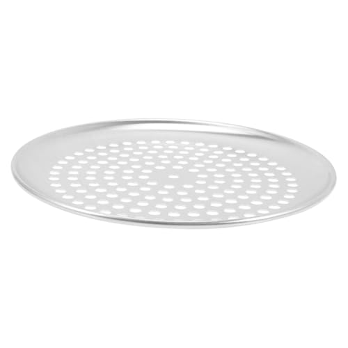 Mipcase Bandeja Redonda para Pizza de Aleación de Aluminio con Orificios para Horno Bandeja para Hornear Pizza Crujiente Utensilio para Repostería y Cocina Casera
