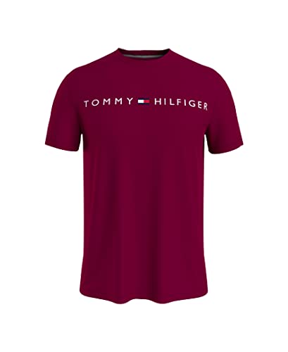 Image of Tommy Hilfiger Mens Logo T-Shirt T Shirt, Red Carpet, Small US