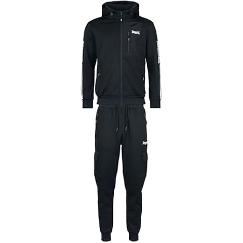 Lonsdale Men's Bulough Tracksuit in Black/White Cover