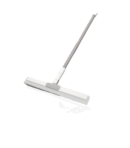 Brush Scraper Floor Cleaning Tool Bathroom Water Sweeper Wet Dual-use Broom Mop(Dark Khaki)