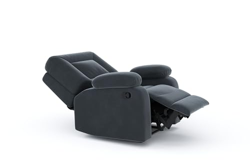 Image of Amazon Brand - Solimo Elysium | Single Seater Sofa Recliner | Manual Recliner (Velvet Grey)