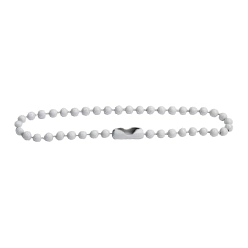 Corrente Bolinha Tag Chaveiro Artesanato 12cm Com Canoa - 100 Unidades (Branco)