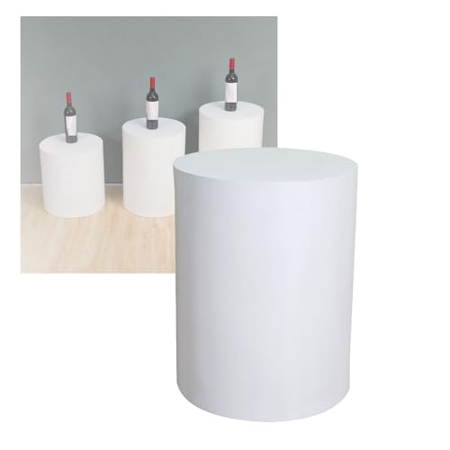 Okrągły cokół dla panny młodej - biała cylindryczna podstawa, 30 x 120 cm (11,8 x 47,2 cala), idealny do akcesoriów ślubnych, pokazów modelek i sklepów odzieżowych.