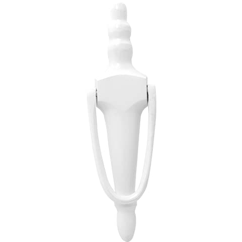 UAP 8-inch Slimline Bolt Fix Door Knocker Solid (No Hole) - White Finish with Matching Fixings - Traditional Door Knocker (White)
