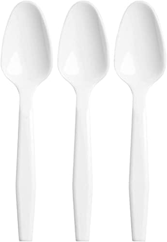 Shefa 2000 Standard Spoons, Heavy Duty Spoons, Microwave-Safe Tablespoon, 6" Long for Birthday, Parties, Camping