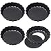 Guador Quiche Tart Pan, 6 Piezas Extraíble Envase Revestimiento Antiadherente Borde Ondulado Tartas Clasico Envase para Tarta Chocolate Mini Hogar Cocina Horneado